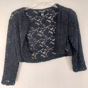 Black Lace Stretch Bolero EUC